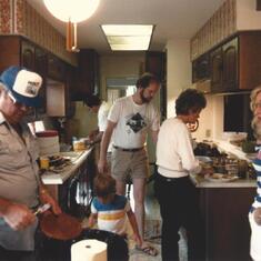 July 4th, 1985 celebrating his birthday. L-R: Lawrence, Louis, Hollis, Dorothy, Mary.