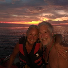 Our favorite place in the world! On our jetski’s at sunset!