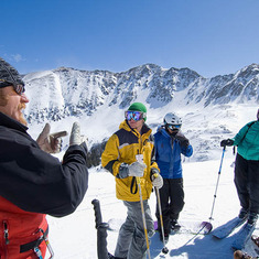 Arapahoe Basin Ski Area snow-safety supervisor Leif Borgeson describes weather and snow data he uses for avalanche control during a field trip for Colorado State University professor Steven Fassnacht’s Seasonal Snow Environments class at A-Basin, March 5,