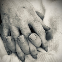 Dad & Mom's hands in the hospital