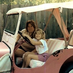 Mom & I in Elvis' Jeep at Graceland