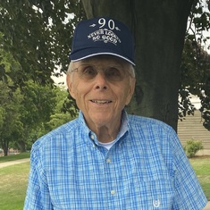 August 1, 2020 at his 90th birthday celebration. "90 Never Looked So Good!"