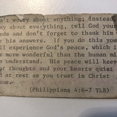 Found in dad's wallet, looks like it has been there for 50 years....great reminder for 50 years