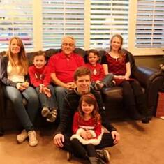 Dad and ALL of his 6 grandchildren: 3 boys-3 girls