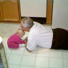 Grandpa kissing Jenny-Dec. 2000