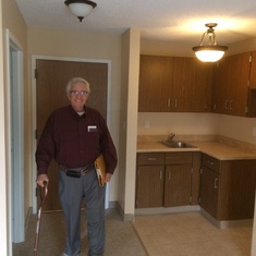 Dad checking out his new digs (Dec. 2013)