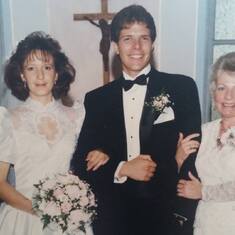 Sept. 1991, Nathalie & Jeff's Wedding Day (Leo, Nathalie, Jeff, Nadine & Mike)