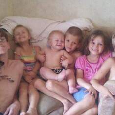 Some of grandkids ..the rugrats as he called them , that he lived with most of all their lives