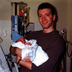 1999_April 19_Uncle Len and Baby Noah, Fairfax Hospital, VA