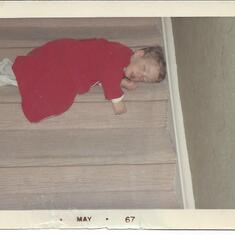 1967_Sleeping on Stairs; Poughkeepsie, NY