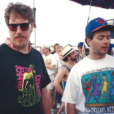 Dave Weiner and Len at New Orleans Jazz Fest, 1993