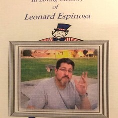 Front of Leonard's Memorial Card