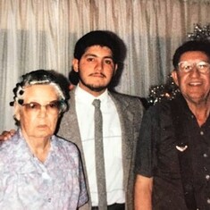 Leonard with Grandma Frances and Grandpa Catalino