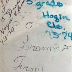 Leonard's 5th grade handwriting