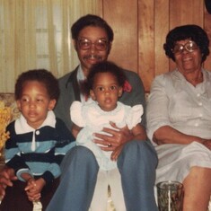 "Big Ma" Magnolia, her son Woodrow, and great grandchildren Matthew and Maia