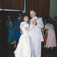 LeRoy dancing with Daughter Patti at her wedding