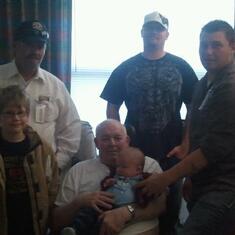 LeRoy with Son Steve, grandsons Joe, Elijah, Jake (grandson-in-law) and great grandson Casey