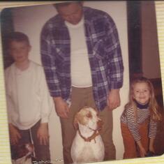 Son Steve, LeRoy, Daughter Patti and dog Suzzy