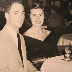 Bucky with his wife Caroljane at a club in the early years of their marriage.