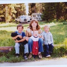 4 grandchildren fromBeth - 1982 at Yellowstone Campground by the big Lake!