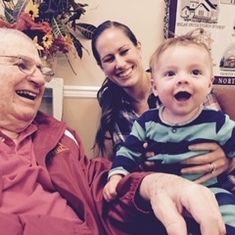 Les with granddaughter Cara and great grandson Dominic