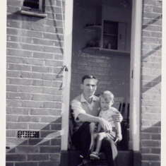 doorstep moment with dad at Laurie Road