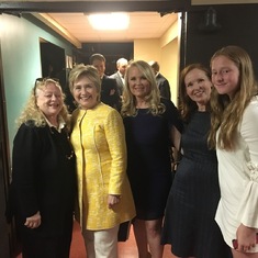 Leslie loved meeting Hilary Clinton when Suzanne and Jennifer spoke at USC SCA graduation - May 2017