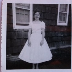 Vicki Lea at her first Prom, what a little lady all in white.