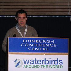 Delivering a plenary presentation at the Waterbirds Around the World Conference, Edinburgh 2004