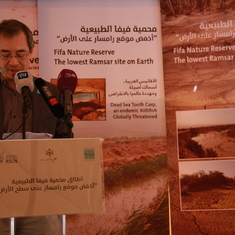 Dr Lew, announcing Fifa Nature Reserve (Jordan) as the "lowest on earth" Ramsar site