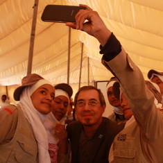 selfie, with school students, Fifa Ramsar site