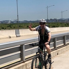 Cycling at Songdo in summer 2018