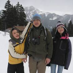 Lew and the children at Leysin in March 2010