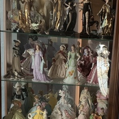 One of many display cabinets filled with figurines