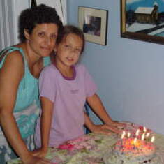 Lil with Malia and her birthday cake