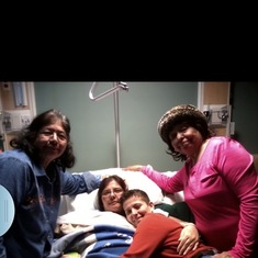 Grandma, Mommy, I, and Aunt Lupe while in the hospital.