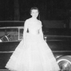 Linda ready for the Junior PromMay 1957