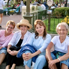 Elizabeth, Linda, Kelly & Martha at a Disneyland parade featuring McCauley's Band