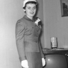 Mom in her official Homecoming Suit