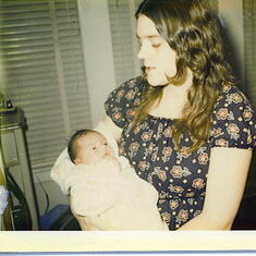 Linda with baby Jon - 1972