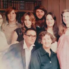 The Whitley Family (from left to right- back row: Alison, Alan, Johnny Lee; middle row: Bobbi, Laurie, Linda; front row: John and Edith)