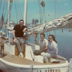 Circa 1960: Doug Balcomb, Lynn Harley and Linda Tanson on La Banera (The Bathtub)