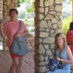 Outside Fess Parker winery, one of our favorite places.  I'm not sure what pose mom is taking :)