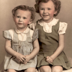 Early family photo - Linda (mom) and Bonnie