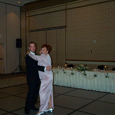Eric and mom dance at the wedding reception - Luxor Las Vegas 2002