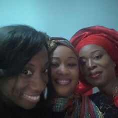Linda, with sister Ivie and cousin Toks