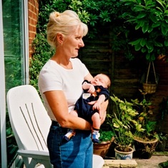 Linda with baby, not sure who's baby it is, it could only be Aaron, but I'm not sure who it is!
