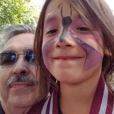 Renée in face paint at Marlow Carnival 2018