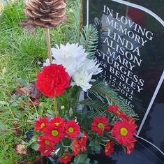 Flowers for Birthday girl, December 21st 2022, would have been 71 years, oh how she would have hated saying that age to anyone. XXX
