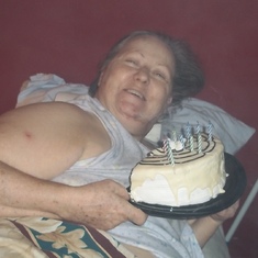 Mom celebrating her last birthday.